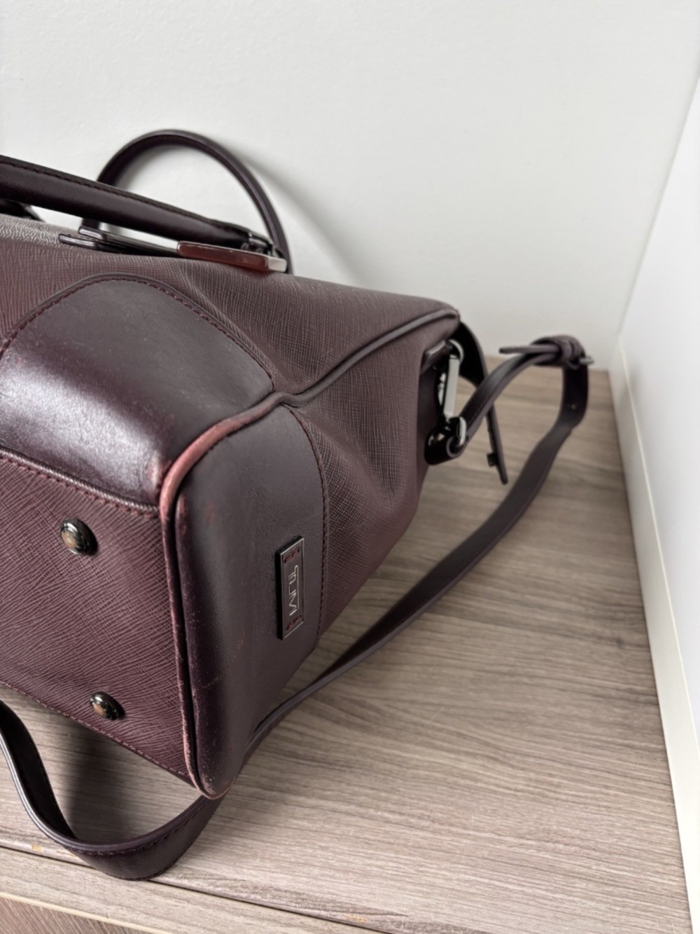 Tumi Villa Purple Leather Handbag Tote Bag Laptop Travel Purse 73126 Authentic❤️ - Picture 11 of 16
